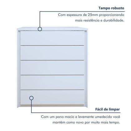Imagem de Cômoda 5 Gavetas 100% em Mdf Unique