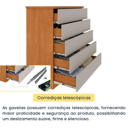 Imagem de Cômoda 5 Gavetas 86cm Premium