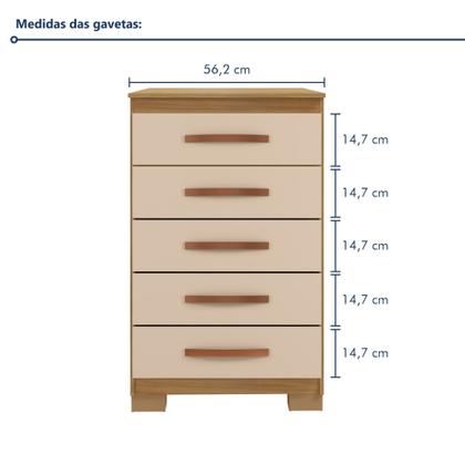 Imagem de Cômoda 5 Gavetas Itapema