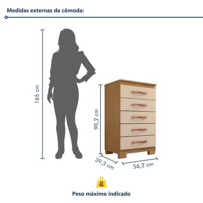 Imagem de Cômoda 5 Gavetas Itapema