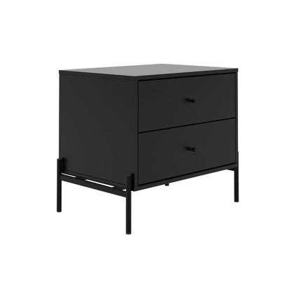 Imagem de Cômoda 6 Gaveta e Mesa Cabeceira 2 Gaveta Jasper Preto Fosco