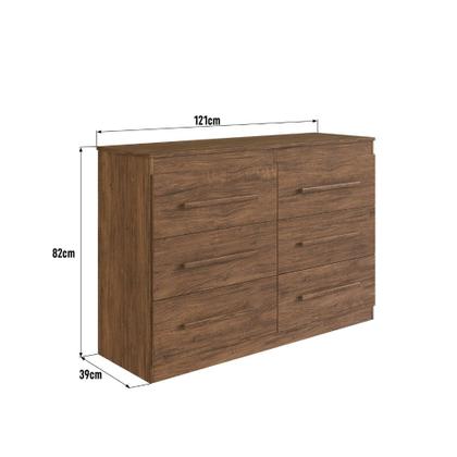 Imagem de Cômoda 6 Gavetas 100 MDF Arizona Doripel