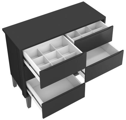 Imagem de Cômoda 6 Gavetas Classic New Rosa Fosco com Madeira - MoveisAqui