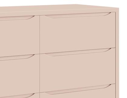 Imagem de Cômoda 6 Gavetas Classic New Rosa Fosco com Madeira - MoveisAqui