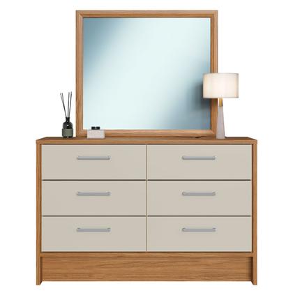 Imagem de Cômoda 6 Gavetas com Espelho Naturalle/Cristalo - Decibal