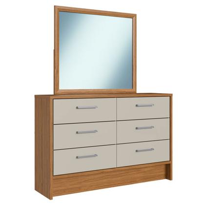 Imagem de Cômoda 6 Gavetas com Espelho Naturalle/Cristalo - Decibal