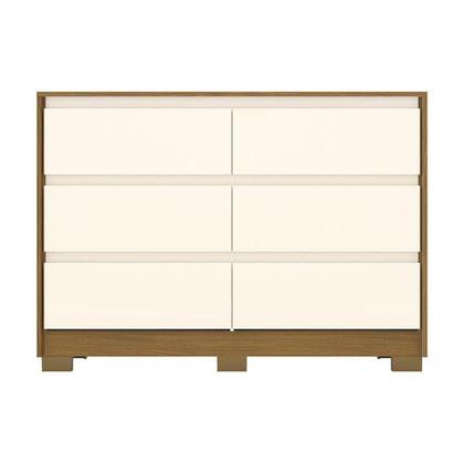 Imagem de Cômoda 6 Gavetas Layla Casa 812 Nature Com Off White