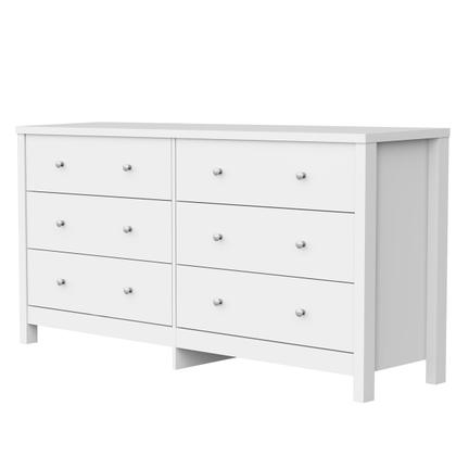 Imagem de Cômoda 6 Gavetas  Quarto Bebê Infantil Casal Solteiro Multifuncional Grande Branca