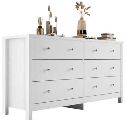 Imagem de Cômoda 6 Gavetas  Quarto Bebê Infantil Casal Solteiro Multifuncional Grande Branca