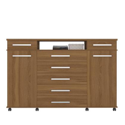 Imagem de Cômoda 7 Gavetas 2 Portas 1 Cabideiro 1 Nicho com Rodizios London