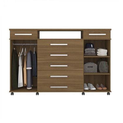 Imagem de Cômoda 7 Gavetas 2 Portas com Rodízios London