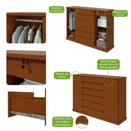 Imagem de Cômoda 7 Gavetas 2 Portas Vedras Lopas