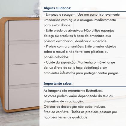 Imagem de Cômoda 8 Gavetas 152x48x96cm Loop Amêndoa Clean/Off White