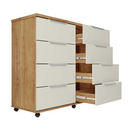 Imagem de Cômoda 8 Gavetas Athenas Cor Cedro e Areia - Rud Rack