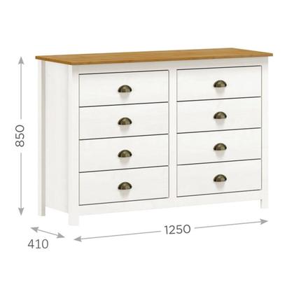 Imagem de Cômoda 8 Gavetas Branco/Freijó Topázio Madeira Pinus - Finestra