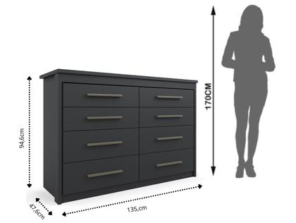 Imagem de Comoda 8 Gavetas Elegance Preto Batrol
