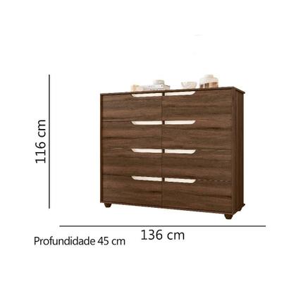 Imagem de Cômoda 8 Gavetas Flex Doble Albatroz