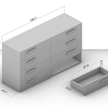 Imagem de Cômoda 8 Gavetas Lisboa