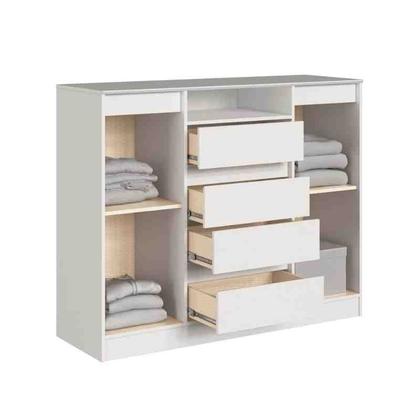 Imagem de Cômoda Alba 4 Gavetas 2 Portas Branco Line Castro Móveis