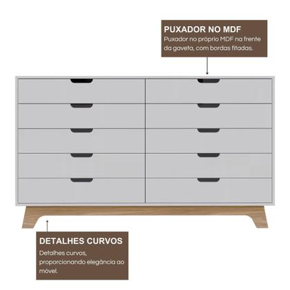 Imagem de Cômoda Alice 10 Gavetas em 100% Mdf