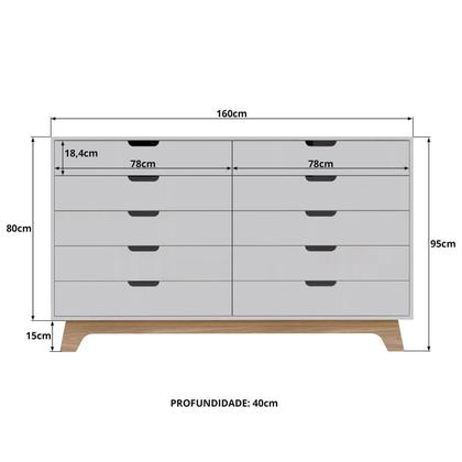 Imagem de Cômoda Alice 10 Gavetas em 100% Mdf