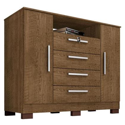 Imagem de Cômoda Ambiente Mirassol 4 Gavetas 2 Portas Malbec - Incorplac