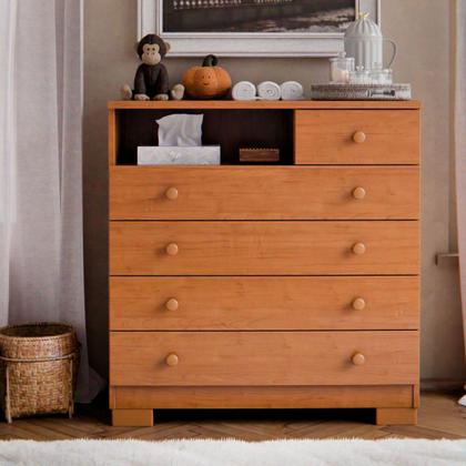 Imagem de Cômoda Amora 4 Gavetas com Nicho MDF Moderna para Quarto Infantil e Bebê 75cm Organizador Branca com Gavetas Espaçosas Design Funcional