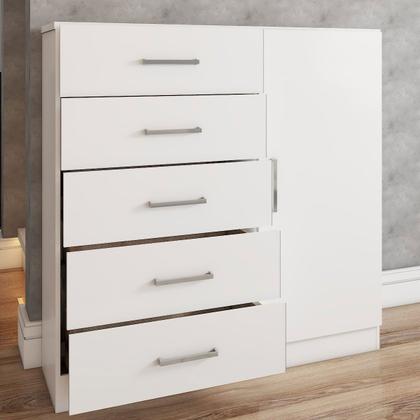 Imagem de Cômoda Angra 5 Gavetas 1 Porta Branco - Panorama Móveis