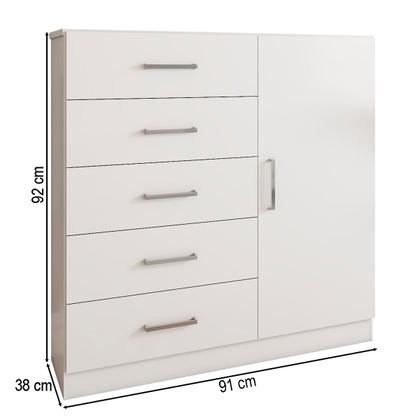 Imagem de Cômoda Angra 5 Gavetas 1 Porta Branco - Panorama Móveis