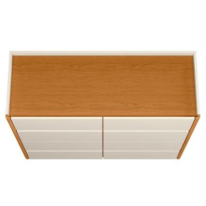 Imagem de Cômoda Aparador 8 Gavetas Com Tampo Estilo Bandeja Eternity Off White/cinamomo