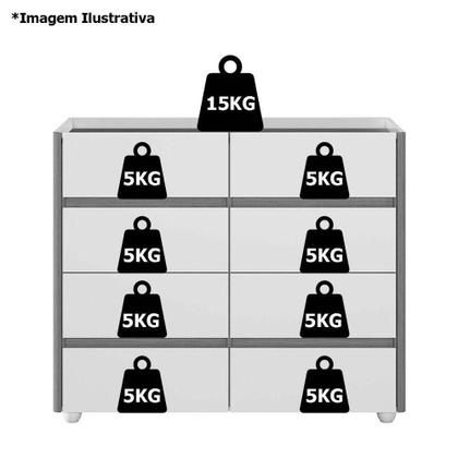 Imagem de Cômoda Aparador 8 Gavetas Com Tampo Estilo Bandeja Eternity Off White/cinamomo