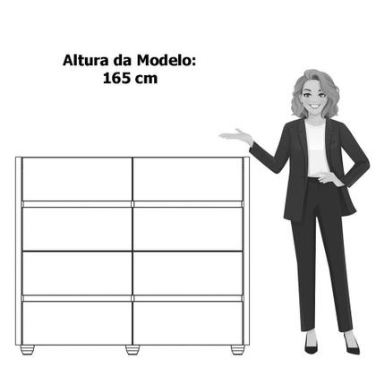 Imagem de Cômoda Aparador 8 Gavetas Com Tampo Estilo Bandeja Eternity Off White/cinamomo