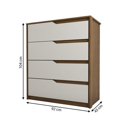 Imagem de Cômoda Arabella 4 Gavetas Cinamomo/Off White - Panorama Móveis