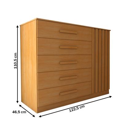Imagem de Cômoda Argo 1 Porta 5 Gavetas Cinamomo - Panorama Móveis