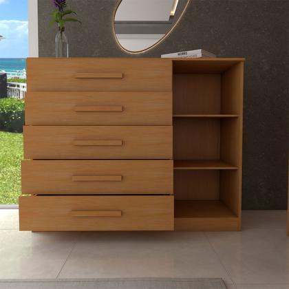 Imagem de Cômoda Argo 1 Porta 5 Gavetas Cinamomo - Panorama Móveis