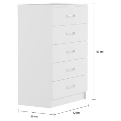Cômoda Ártemis 5 Gavetas Evidência Branco - Mobly Imagem de Cômoda Ártemis 5 Gavetas Evidência Branco