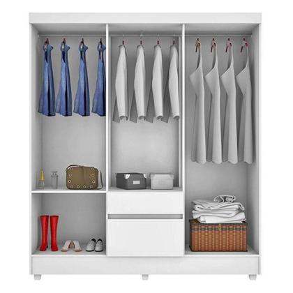 Imagem de Cômoda Astral E Guarda Roupa Casal Flash 2 Branco - Demóbile