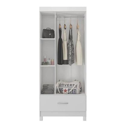 Imagem de Cômoda Astral E Guarda Roupa Solteiro Prince Branco - Demóbile