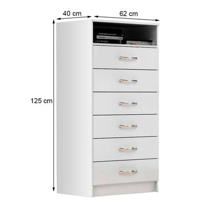 Cômoda Atlas 6 GV Branca - Evidência Imagem de Cômoda Atlas 6 GV Branca