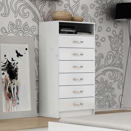 Cômoda Atlas 6 GV Branca - Evidência Imagem de Cômoda Atlas 6 GV Branca