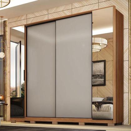 Imagem de Cômoda átria E Guarda Roupa Casal Laredo Amêndola Touch Nude Prime Flex Com Pés - Demartez