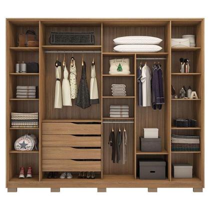 Imagem de Cômoda átria E Guarda Roupa Casal Laredo Amêndola Touch Nude Prime Flex Com Pés - Demartez