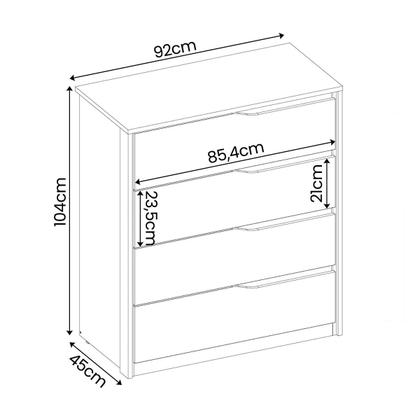 Imagem de Cômoda Atria Quarto com 4 Gavetas