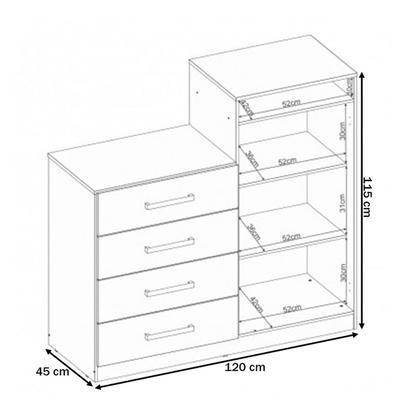 Imagem de Cômoda áurea 2 Portas 4 Gavetas Branco - Demóbile
