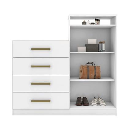 Imagem de Cômoda áurea 2 Portas 4 Gavetas Branco - Demóbile