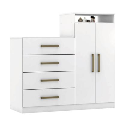 Imagem de Cômoda áurea 2 Portas 4 Gavetas Branco - Demóbile