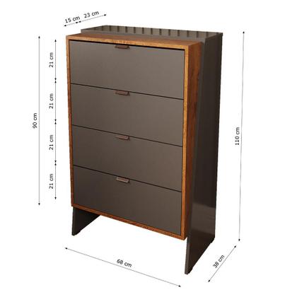 Imagem de Cômoda Aurora Quarto com 4 Gavetas