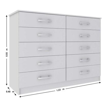 Cômoda Austin 10Gv Branco - Evidência Imagem de Cômoda Austin 10Gv Branco