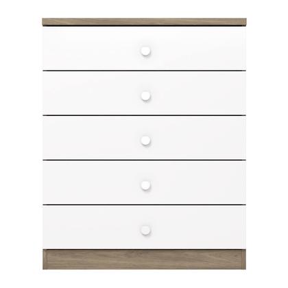 Imagem de Comoda Bala de Menta 05 Gav. Rustico/Branco - Henn