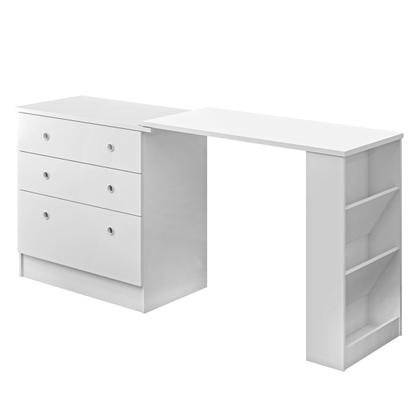 Imagem de Cômoda Bebê Com Colchão Trocador  Impermeavel Fraldas Roupas Infantil Mesa Giratoria Varias Posicões Nicho Lateral Para Apoio  Acessorios